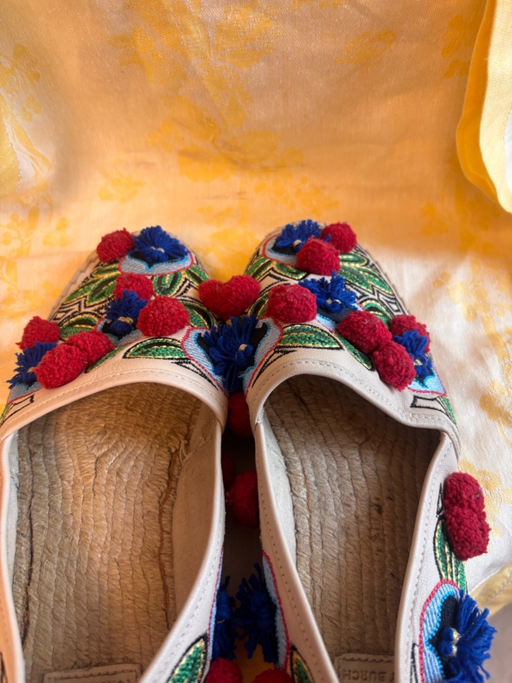 Tory Burch Ellis Pom Pom Leather Espadrille size 10 good shape - Picture 9 of 10